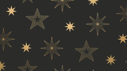 Obraz premium Gold star patterns on dark background