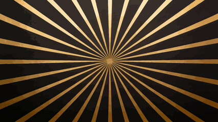 Golden rays on black background