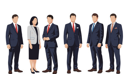 Obraz premium Group of Professionals in Business Attire Standing in a Row