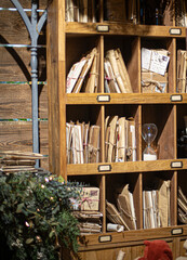 Messy Santa Claus home with lots of mail letters