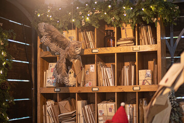 Messy Santa Claus home with lots of mail letters