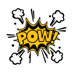 Comic Book POW! Explosion - Retro Pop Art Action Speech Bubble Vector