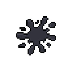 Obraz premium pixel art inkblot ink blot 8 bit vector icon for computer game logo