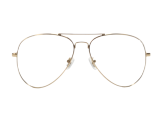 A single pair of glasses on a white background