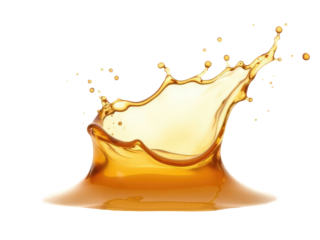 A droplet of liquid splashing onto a white surface