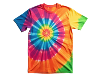 Colorful tie dye shirt with spiral design