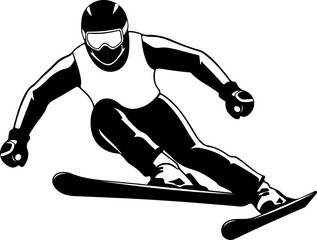 Snowboarder Action Silhouette Vector Illustration