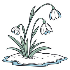 Winter Lotus Floating On Ice With White Background