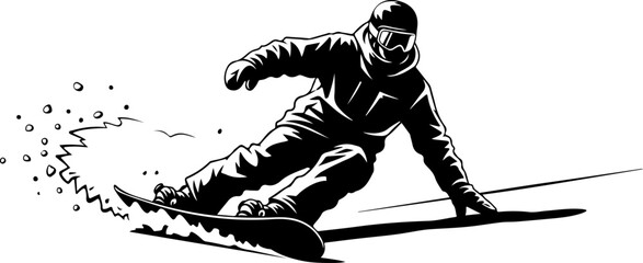 Snowboarder Action Silhouette Vector Illustration