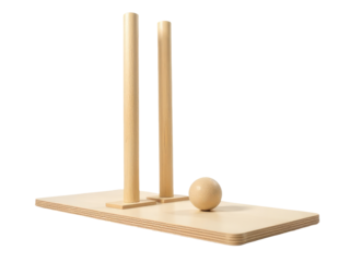 A wooden toy with a ball on top, used for various games and activities