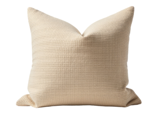 A single pillow on a simple beige background
