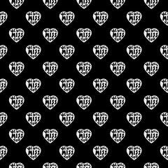 We will miss you heart seamless pattern isolated on black background