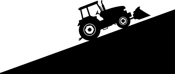 Farm Tractor Silhouette Vector Illustration