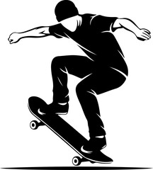 Snowboarder Action Silhouette Vector Illustration