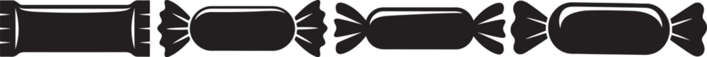 Obraz premium Set of Candy Bar Silhouette Vector