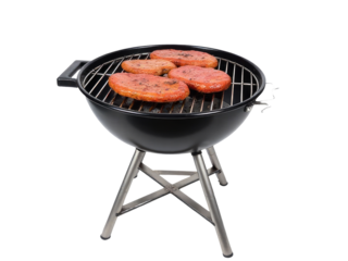 A close-up shot of a grill with sizzling hamburgers, perfect for outdoor gatherings or backyard BBQs