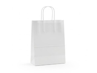 White paper shopping bag isolated on white background