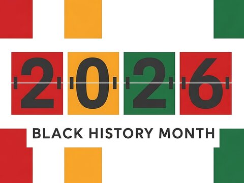Celebrating the future a vibrant image displaying the year 2026 and black history month