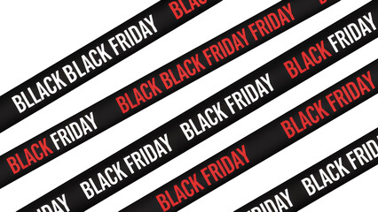 Obraz premium Black Friday sale banners with text isolated on transparent background, displayed diagonally across the image