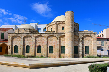  Zouhouri Mosque standing in the city of Larnaca, Cyprus. White domes of Zouhouri Mosque rising above the rooftops in Larnaca, Cyprus