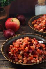 A bowl with traditional Rosolli salad, Finnish cuisine