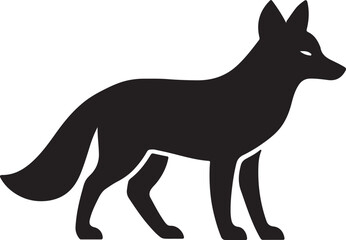 black silhouette of a fox