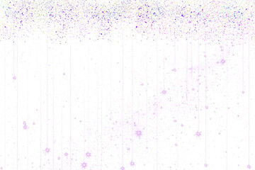 Abstract swirling purple and pink glitter stream on black background isolated on transparent background