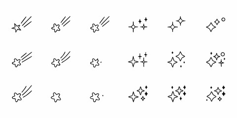 Sparkling stars and glittering elements in a simple black and white design