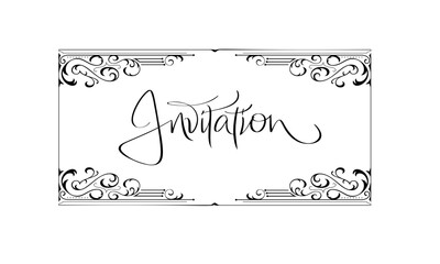 Invitation Modern Lettering Frame Ornamental Template Vector