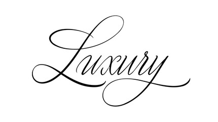Luxury Word Elegant Script Calligraphy Vector