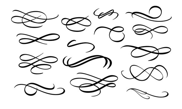 Flourish Pack Design Elegant Element Calligraphy Vector 