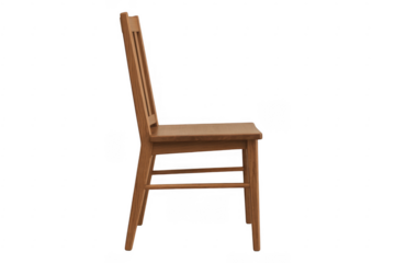 Wooden chair furniture isolated isolated on a transparent background