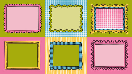 Colorful Scalloped and Patterned Frames for Crafting and Design