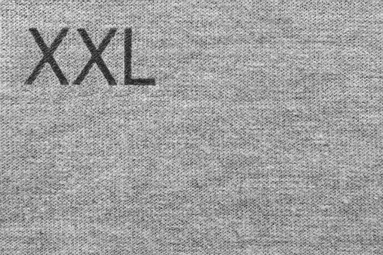 Grey Natural Cotton Melange Blend Fabric Background Texture Pattern, Black Printed XXL Marking, Large Detailed Gray Horizontal Textured Blended Textile Swatch Macro Closeup Mixture Detail