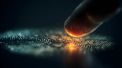 Futuristic technology with fingerprint and biometric security concept