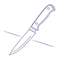 Kitchen knife with white handle