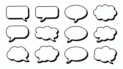 Fototapeta premium Set of Empty Speech Bubbles for Comic Design