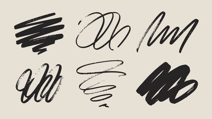 Bold Brush Strokes and Swirls in Black and White