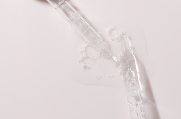Liquid cosmetic product for the skin or medicine in a pipette.