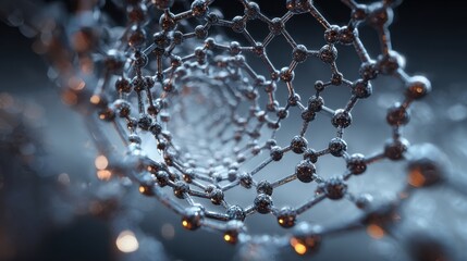 Abstract molecular structure with bokeh lights