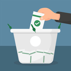 hand placing ballot in box, vote and ballot papers, presidential election