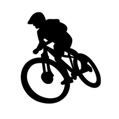 Fototapeta premium cyclist silhouette vector in transparent background 
