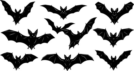Flying Bat Silhouettes Collection