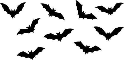 Flying Bat Silhouettes Collection