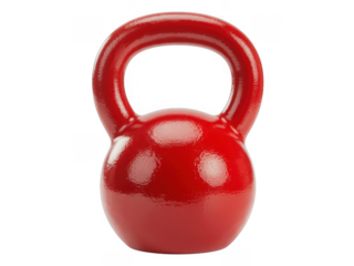 Red kettlebell fitness isolated on a transparent background