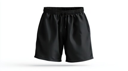 Essential black shorts mockup - Cut out, Transparent background.