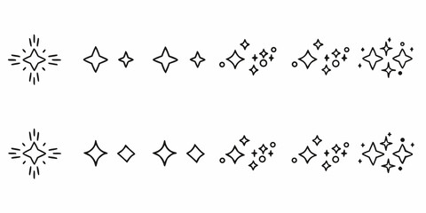 Black and white illustration depicting a repeating pattern of stylized stars