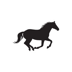 Horse Gallop silhouette icon vector flat design