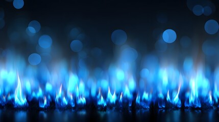 Obraz premium Abstract Blue Flames - A Captivating Display of Energy and Light in a Dark Setting.