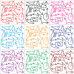 Set of arrow icons. vector illustration arrow shapes in various styles.